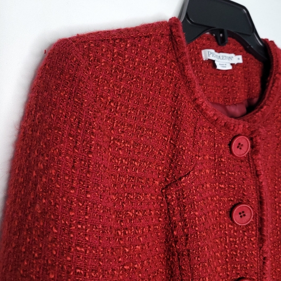 Pendleton Red Textured Blazer - Picture 3 of 12